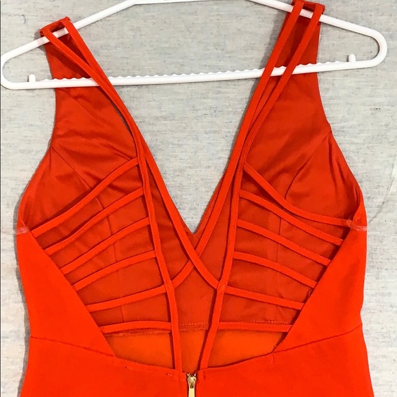 Fashion Nova Red V Neck Strappy Back Midi Dress - Picture 3 of 5